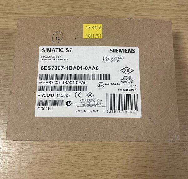 SIEMENS SIMATIC S7-300 REGULATED POWER SUPPLY PS307 INPUT: 120/230 V AC, OUTPUT: 24 V DC/2 A
