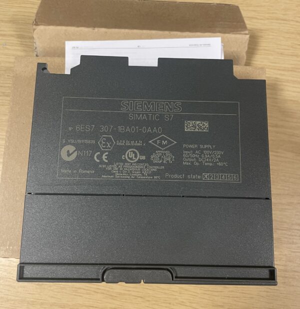 SIEMENS SIMATIC S7-300 REGULATED POWER SUPPLY PS307 INPUT: 120/230 V AC, OUTPUT: 24 V DC/2 A