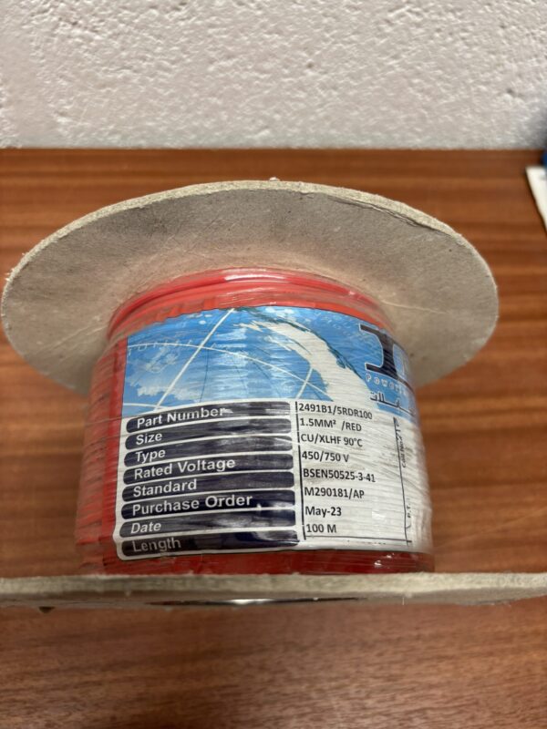 1.5sqmm Wire LS0H Red 2491B1 100m
