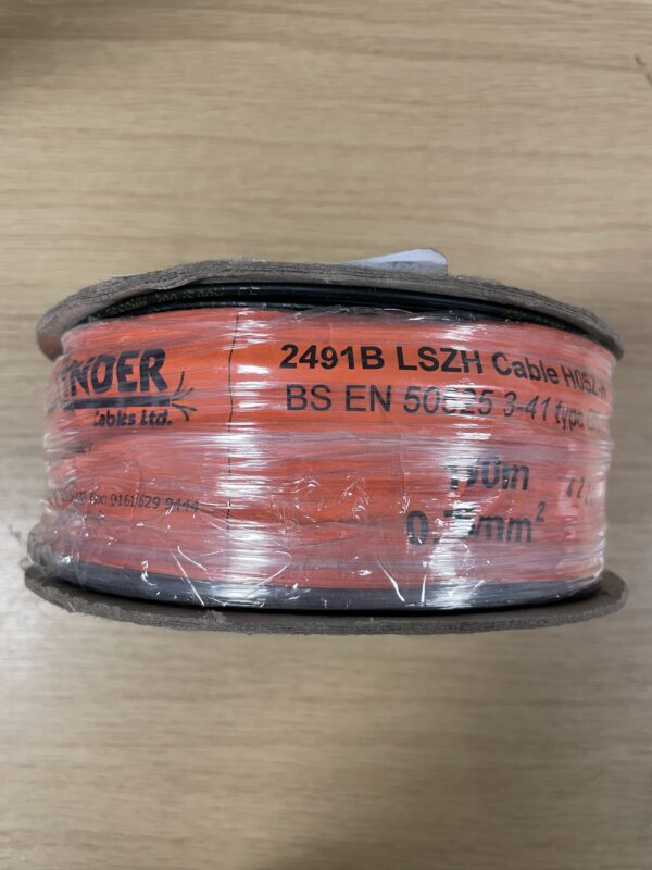 0.75mm2 2491B LSZH Black Wire 100m
