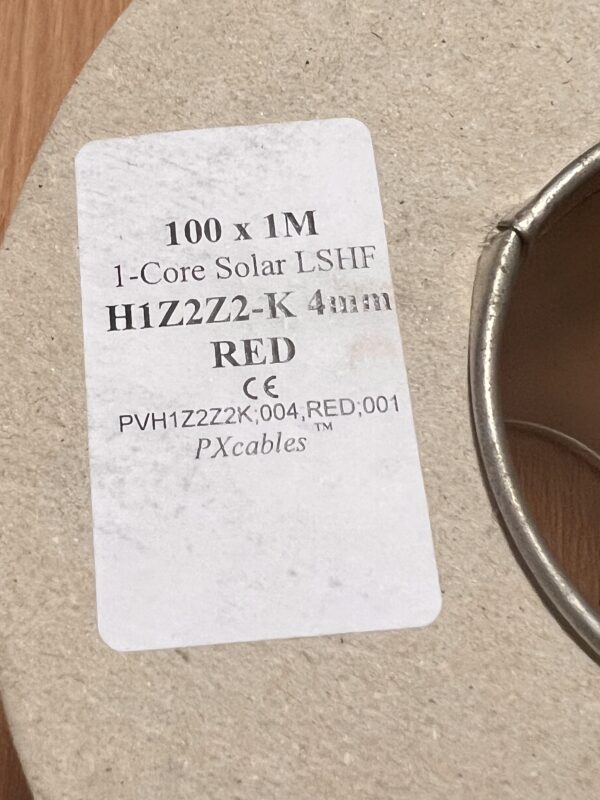 4mm² Red LSHF H1Z2Z2-K Solar Cable 100m Drum