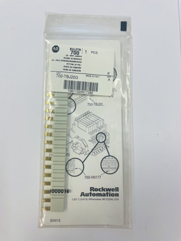 Allen-Bradley 700-TBJ20G Terminal Block Jumper – 20-Point Gray, Pack of 10