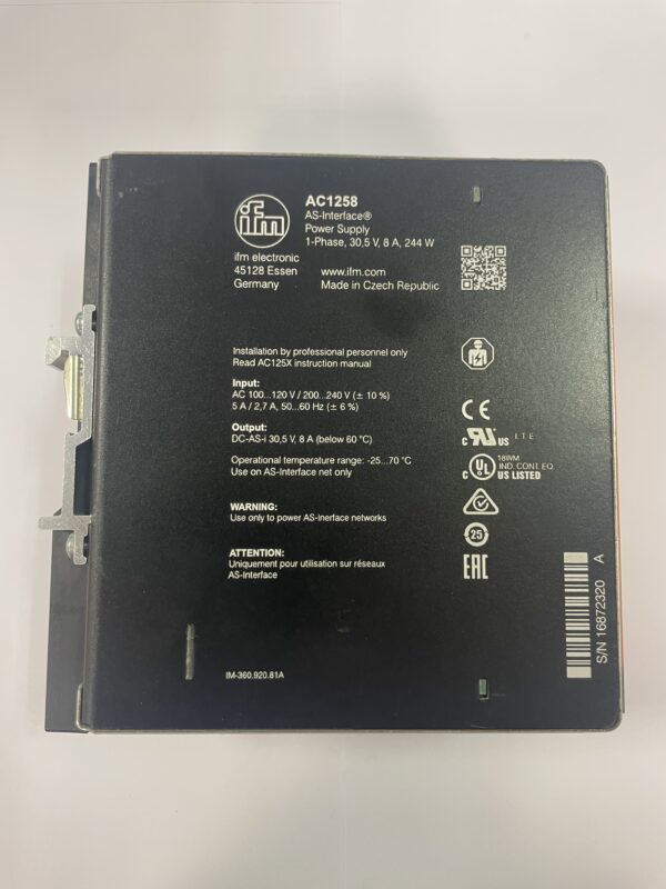 IFM AC1258 AS-Interface Power Supply Output DC 30.5V 8A