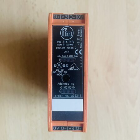 IFM AC2219 AS-i Output Module – 4× 0–10 V Analog Outputs, SmartLine25, IP20 (Used)