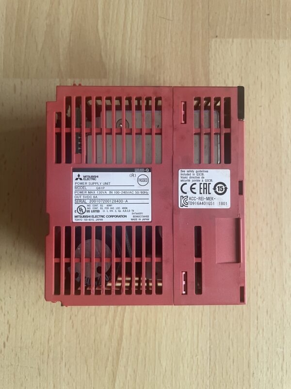 Mitsubishi Q61P MELSEC-Q PLC Power Supply – 100–240 VAC In, 5 V DC 6 A + 24 V DC 0.5 A (Used)