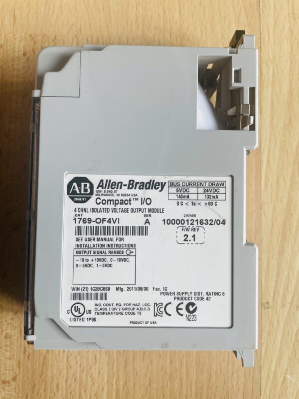 Allen-Bradley 1769-OF4VI Compact I/O Analog Output Module – 4× Isolated Voltage, 0–10 V/±10 V (Used)