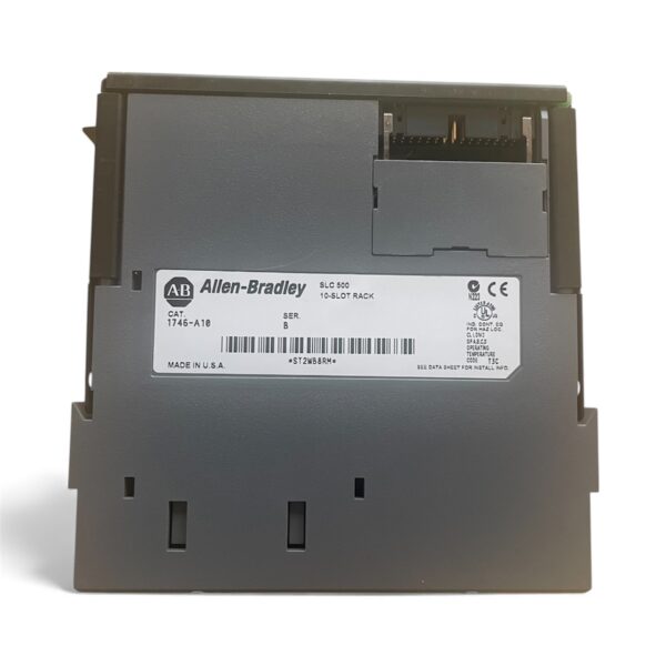 Allen-Bradley 1746-A10 10-Slot Chassis + 1746-P2 Power Supply (SLC 500) – 120/240 VAC, 5 V 5 A / 24 V 0.96 A (Used)