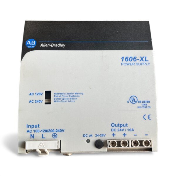 Allen-Bradley 1606-XL240EP DIN Rail Power Supply – 24–28 V DC, 10 A, 240 W (Used)