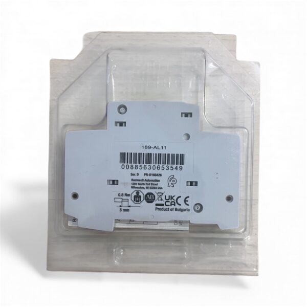 Allen-Bradley 189-AL11 Auxiliary Contact – 1 N/O + 1 N/C, Left Mount for 1492-SPM/188-J (New in Original Packaging)