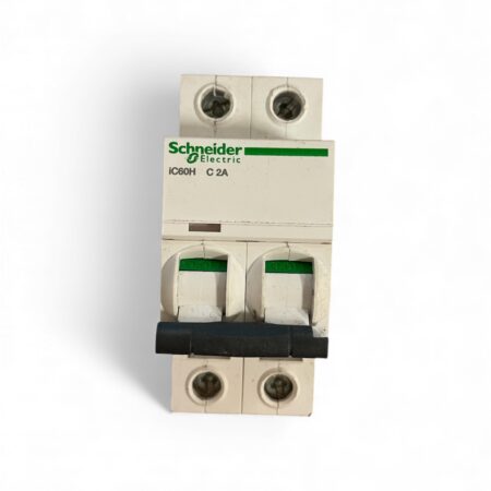 Schneider A9F54202 Acti9 ic60H 2P 2A C Miniature Circuit Breaker -- Used