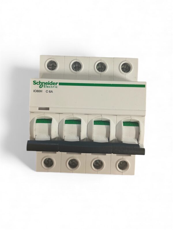 Schneider A9F54406 Acti9 iC60H 6A C Miniature Circuit Breaker -- Used