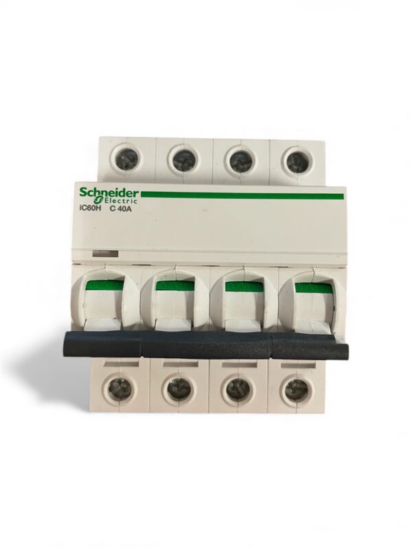 Schneider A9F54440 Acti9 iC60H 4P 40A C Miniature Circuit Breaker -- Used